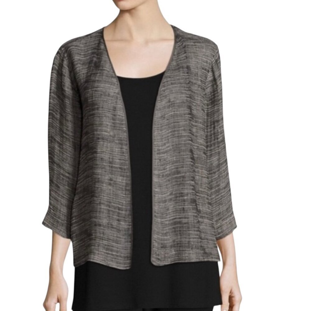 Eileen Fisher Linen Silk Open Jacket | Size Small